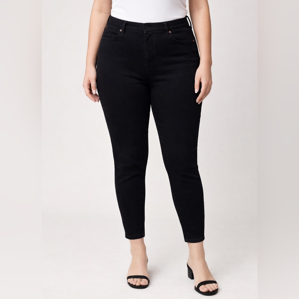 Talbots black slim ankle curvy jeans women’s 16 petite